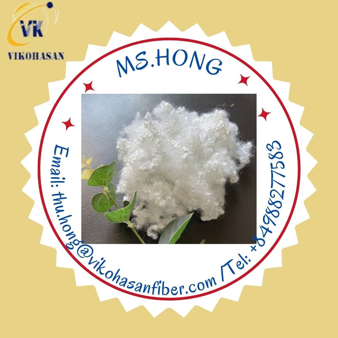 Vietnamese Manufacture 7D 3D 15D 64mm Polyester Natural Fiber for Pillow, Sofa, Mattress and Blankets